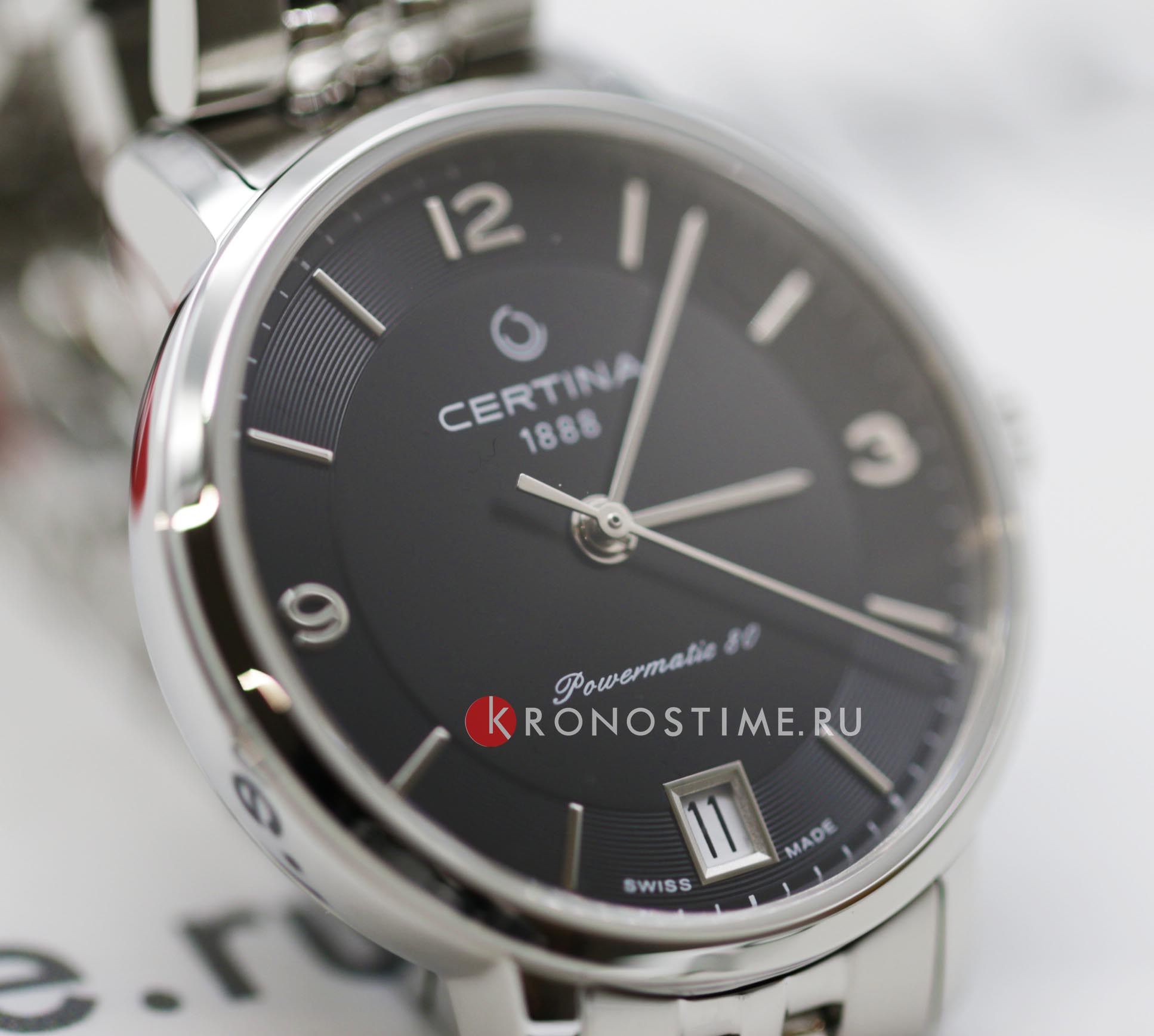 Certina Certina DS Caimano Lady Powermatic 80 C035.207.11.057.00, ds powermatic 80 швейцария женские часы на браслете нержавеющая сталь боковой вид